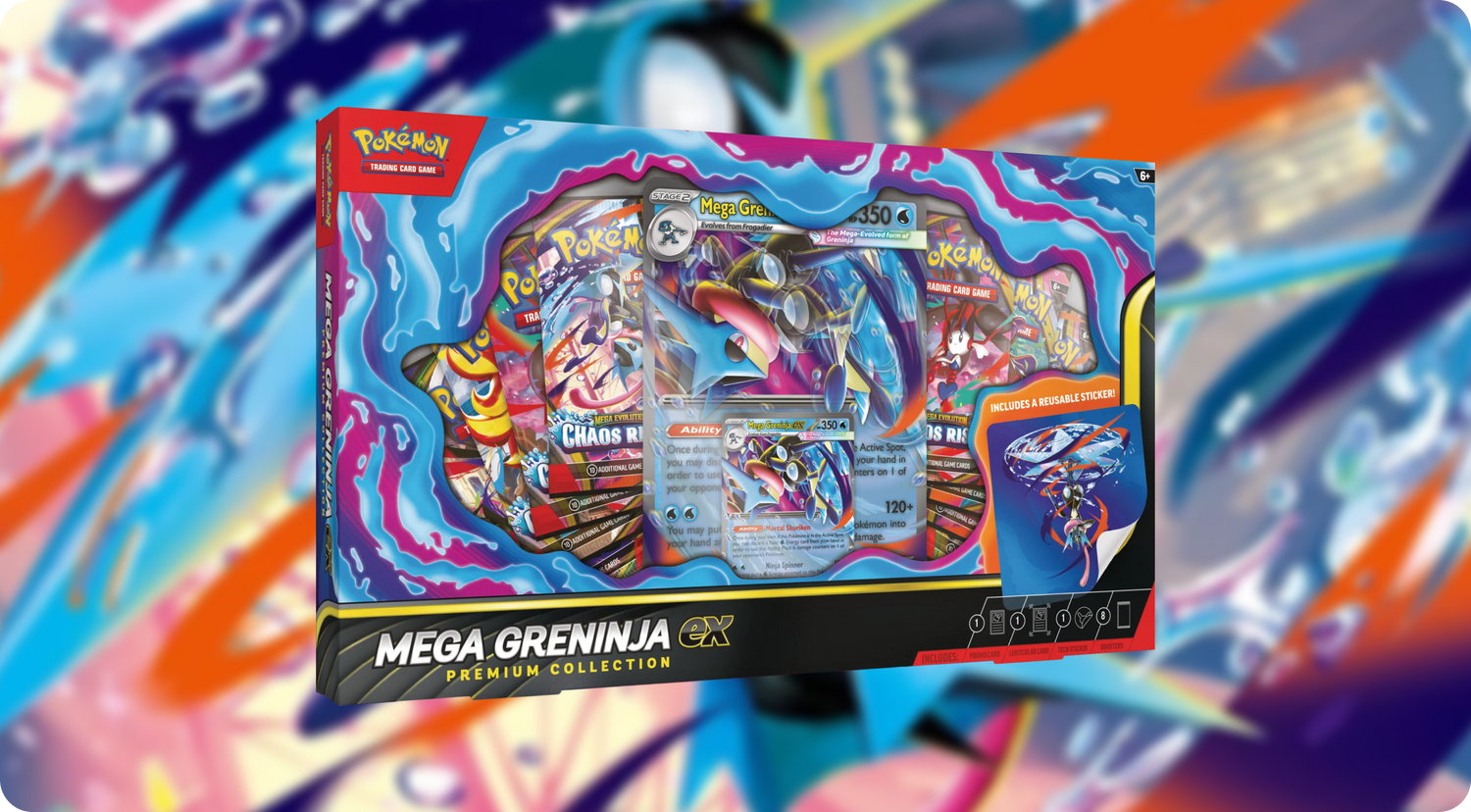 Mega Greninja ex Premium Collection: llega el 3 de julio con alt art foil y jumbo lenticular