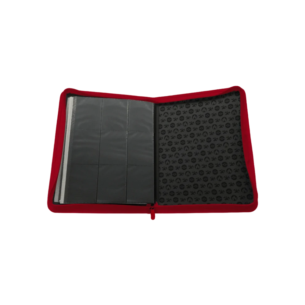 Álbum Ultra PRO Binder 9 Pocket Elite Zipper Pokémon Charizard con diseño interior en negro