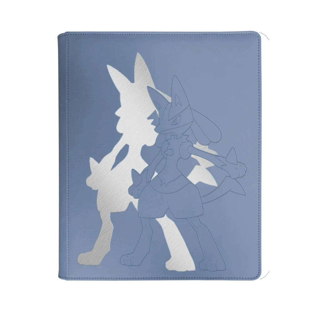 Álbum Ultra PRO Elite Series Lucario 9-Pocket Zippered PRO de color azul con diseño de Lucario