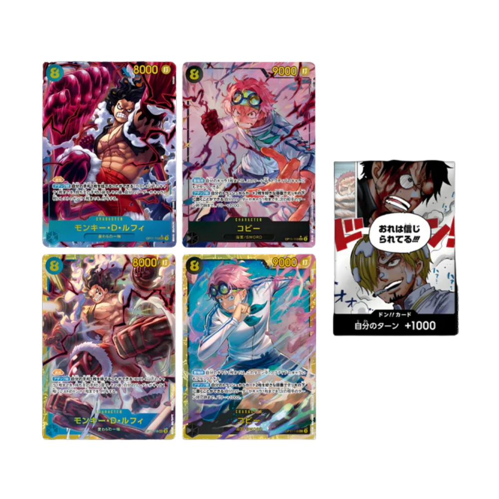 Conjunto de cartas coleccionables Caja One Piece OP11 Fist of Divine Speed en Japonés con personajes de anime