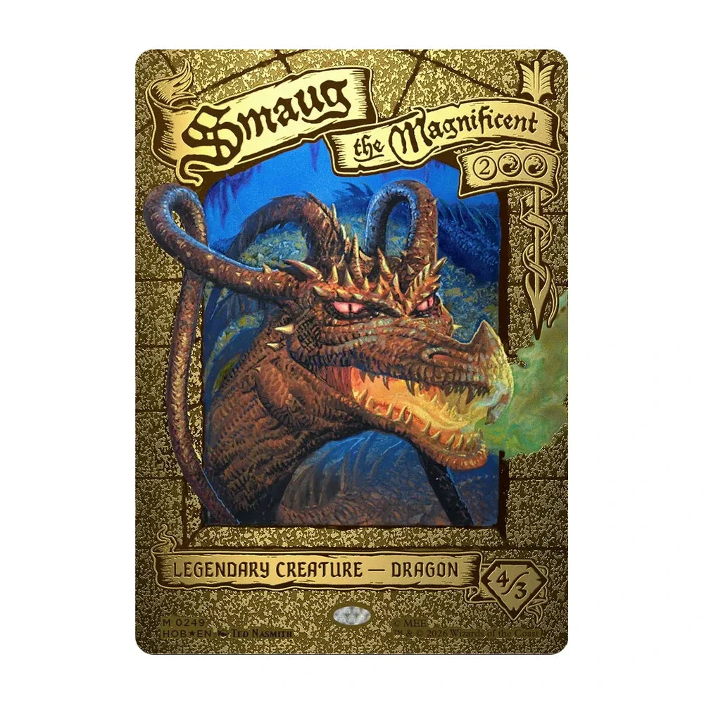 Smaug the Magnificent HOB 249 dorada (gleaming gold) del Collector Booster · El Hobbit Magic inglés