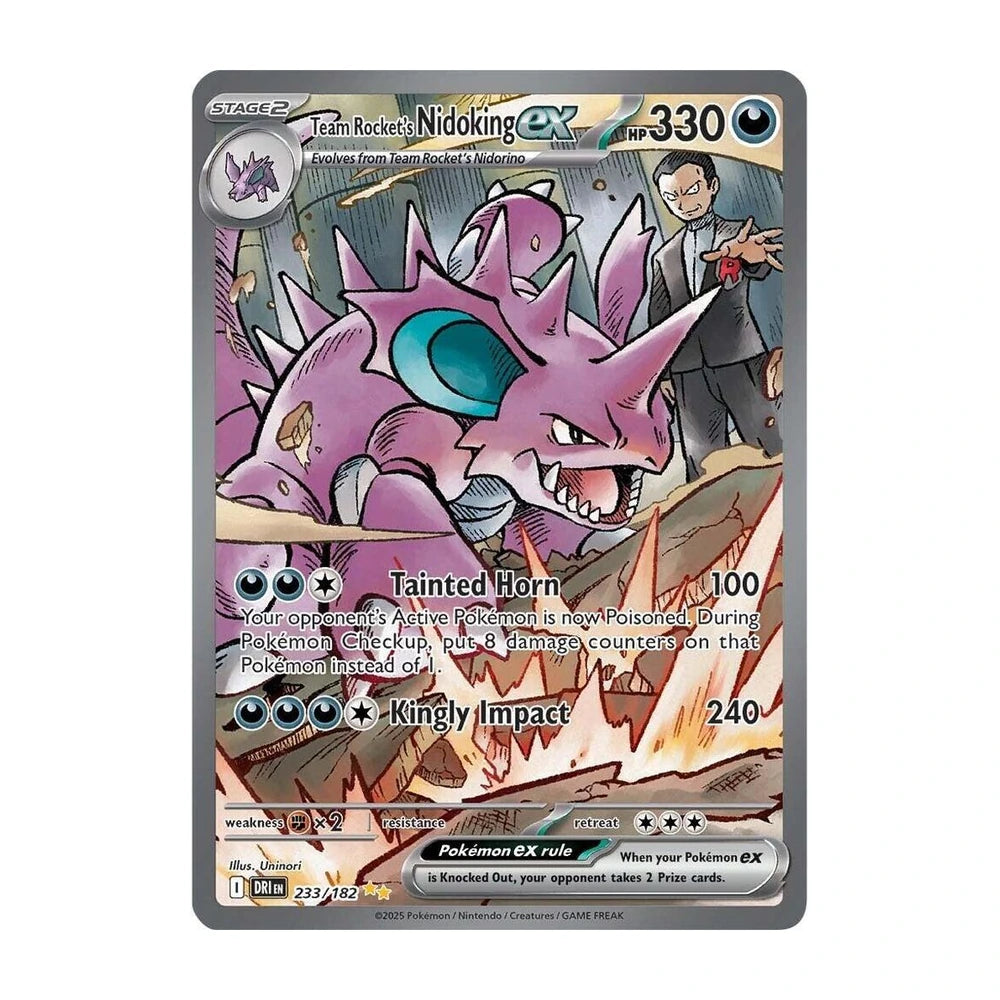 Team Rocket's Nidoking ex 233/182 Special Illustration Rare de Destined Rivals en inglés
