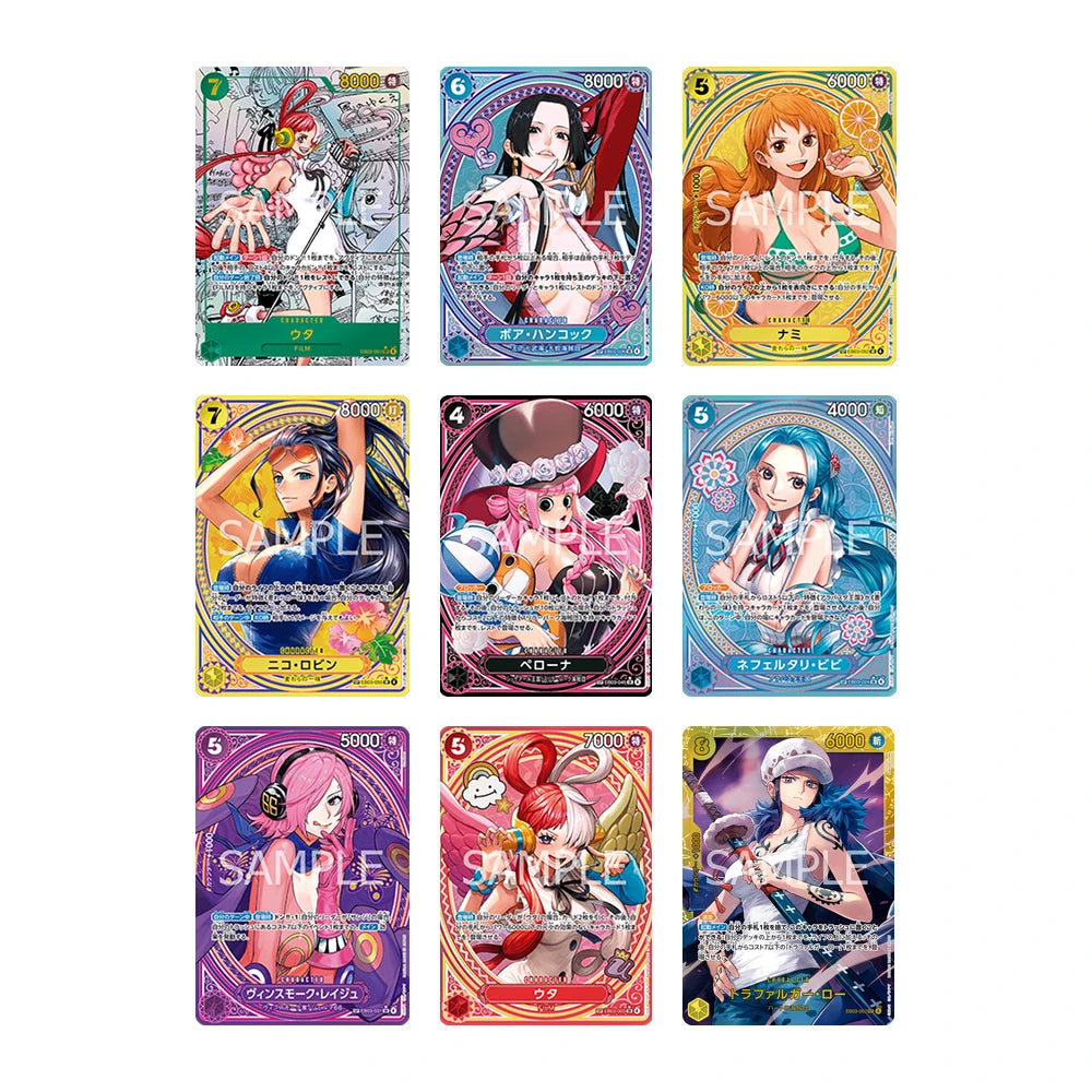 Hits de One Piece EB-03 Heroines Edition japonés: Uta SEC manga, Trafalgar Law SEC y cartas SP de Hancock, Nami, Robin, Perona, Vivi, Reiju y Uta