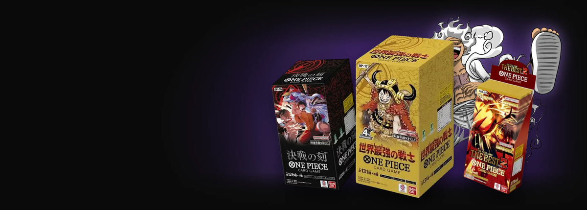 Cajas One Piece Card Game japonesas OP17, OP16 y PRB02 con Luffy Gear 5
