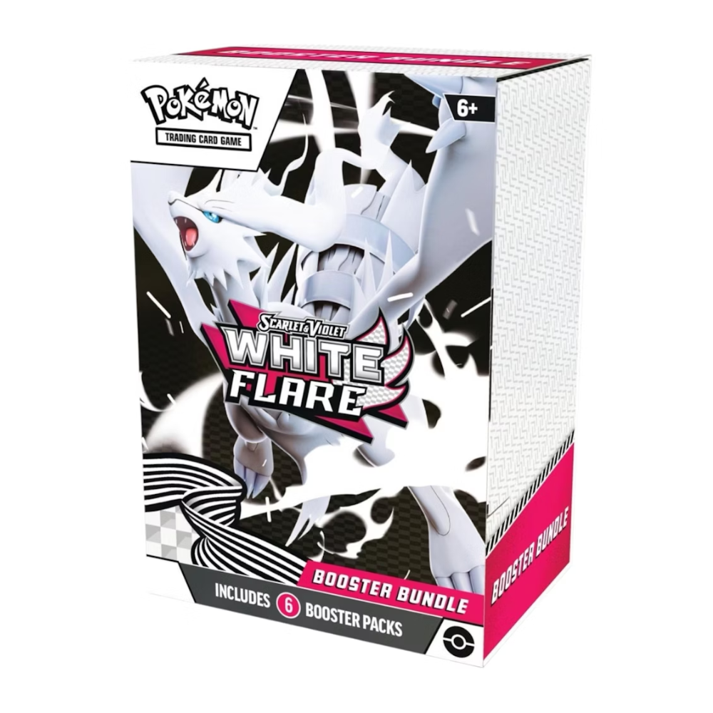 Caja de sobres Pokémon TCG White Flare con 6 sobres por caja de Metamorph Center Booster Bundle Llama Blanca en Español