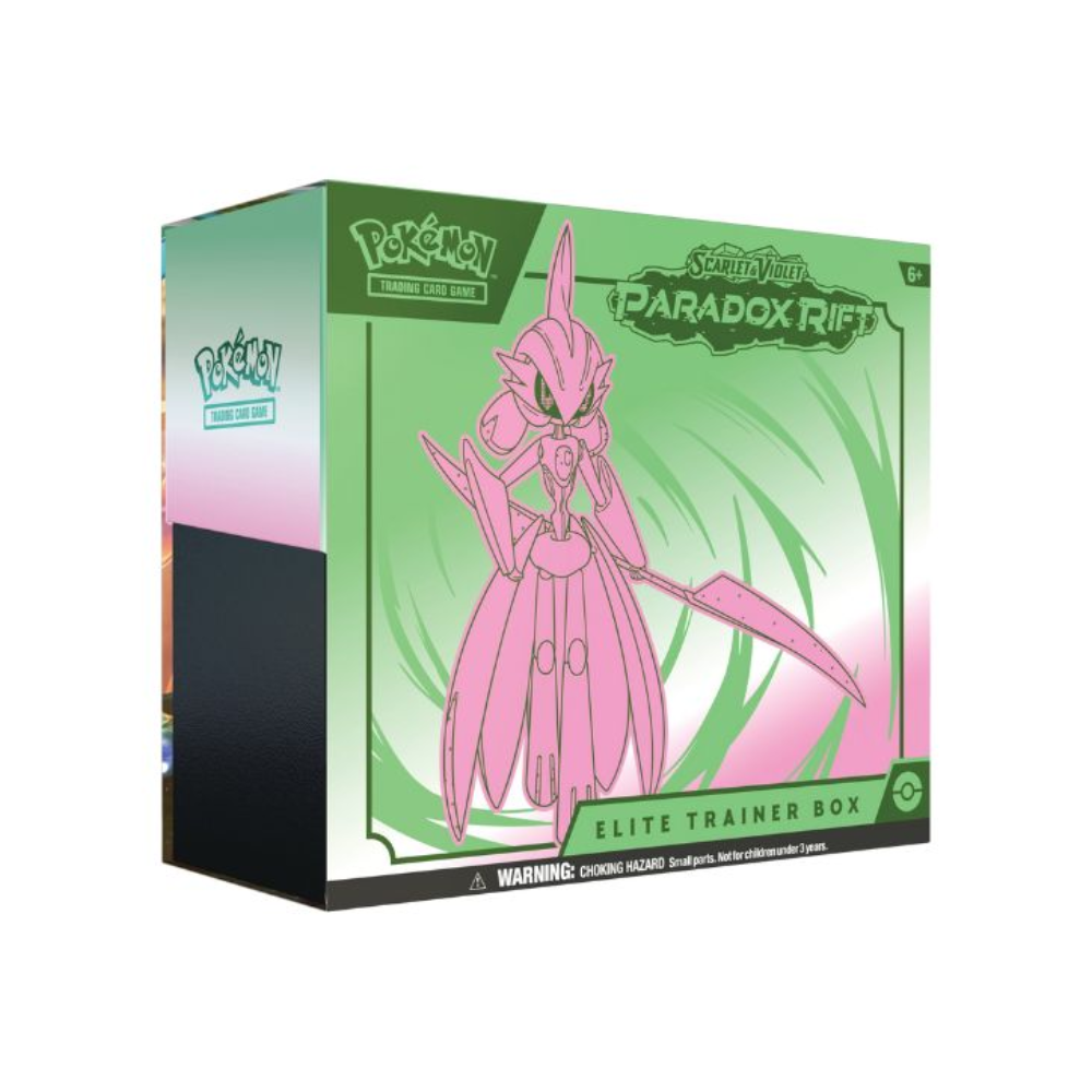 Caja Entrenador de Élite Brecha Paradójica SV4 en Español Metamorph Center caja verde con ilustración de Pokémon rosa
