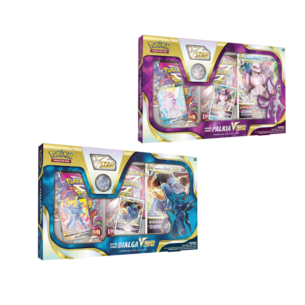 Caja de sobres Pokémon TCG Colección Premium VSTAR Dialga / Palkia con cartas exclusivas y accesorios