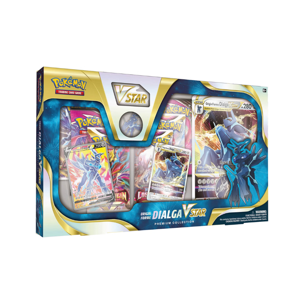 Caja de sobres Pokémon TCG Colección Premium VSTAR Dialga / Palkia con cartas de colección y accesorios