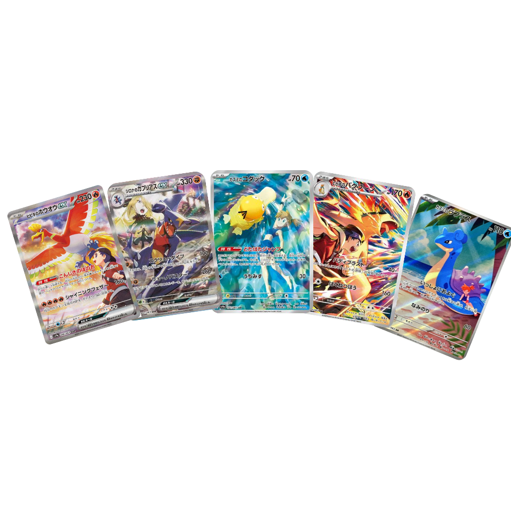 Cartas Pokémon del sobre heat wave arena japones con ilustraciones brillantes y variados personajes