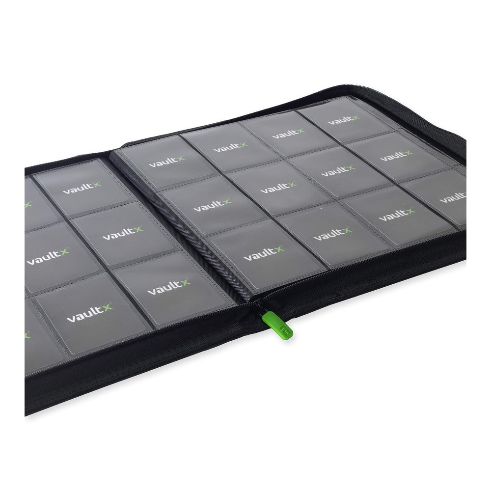 VaultX EXO-TEC Zip Binder 12 Pockets – Álbum Premium 480 Cartas con Cremallera Negro