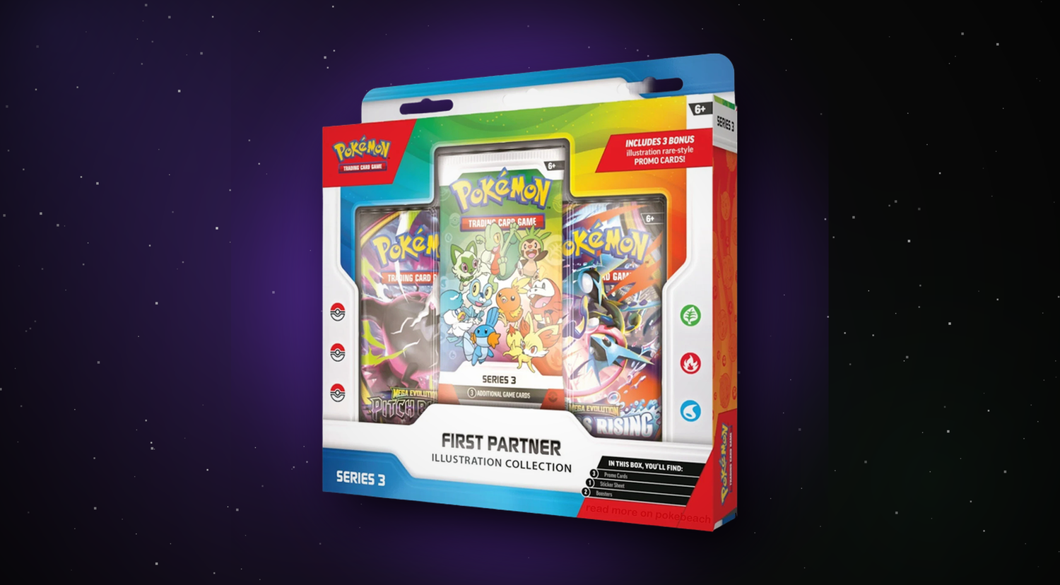 Banner editorial: First Partner Illustration Collection Series 3: starters de Hoenn, Kalos y Paldea cierran el ciclo del 30 aniversario