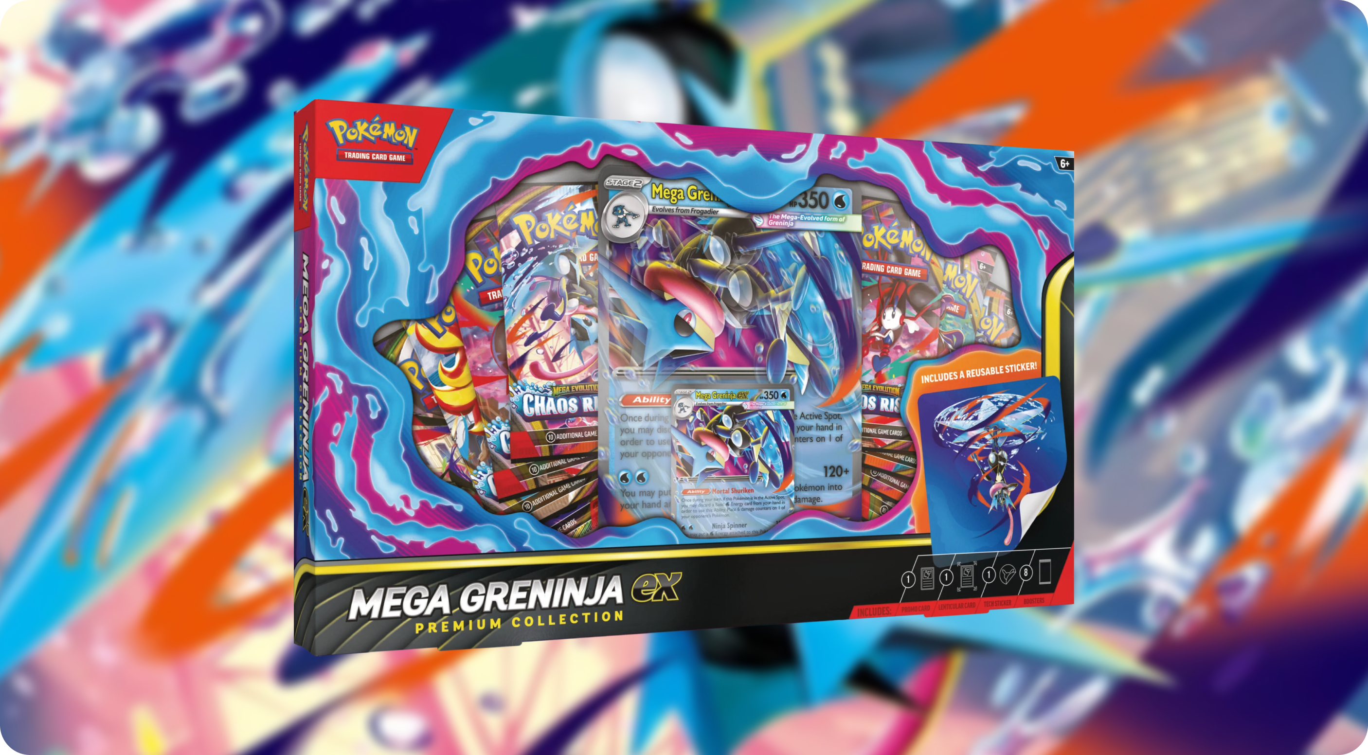 Mega Greninja ex Premium Collection: llega el 3 de julio con alt art foil y jumbo lenticular