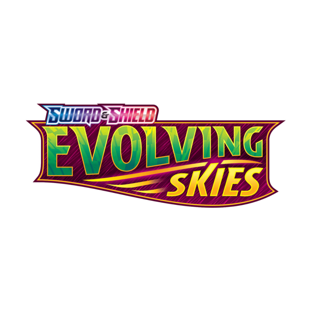 Colección de Pokémon TCG Evolving Skies con cartas de Dragón y poderosos Pokémon V como Rayquaza