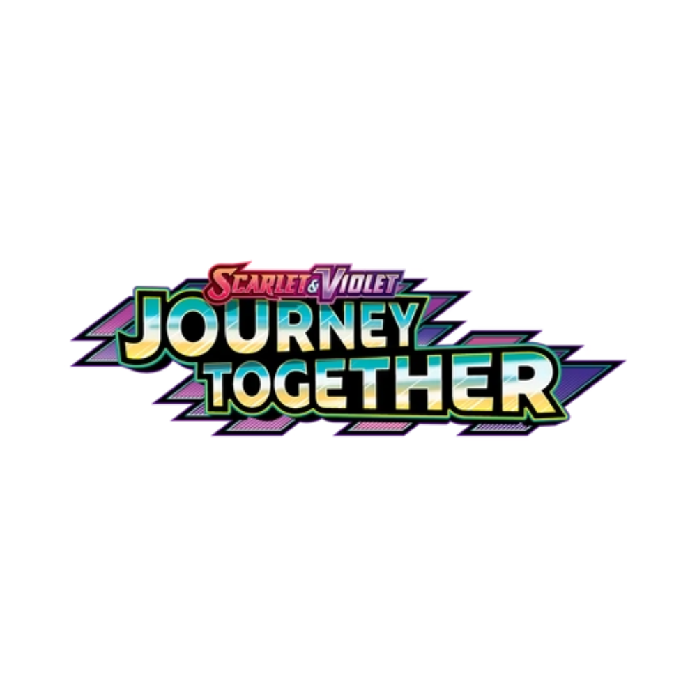 Logo de la colección Journey Together de cartas Pokémon que celebra la unión y colaboración entre entrenadores y Pokémon