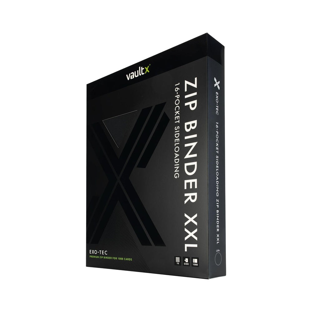 VaultX EXO-TEC® Zip Binder XXL 16 Pockets Signature Black — Álbum 1088 Cartas