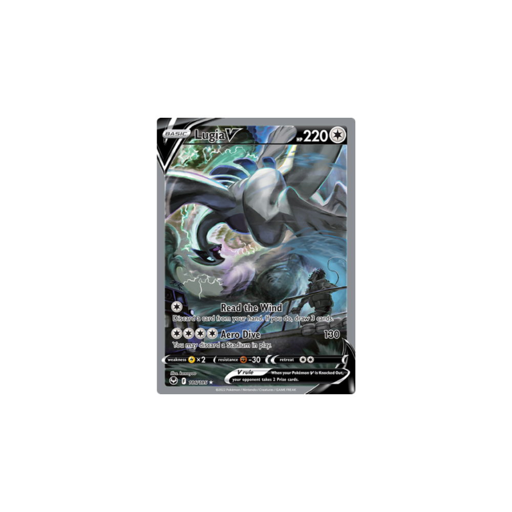Caja Tempestad Plateada en Español de Pokémon TCG mostrando la carta Lugia V con ilustración dinámica