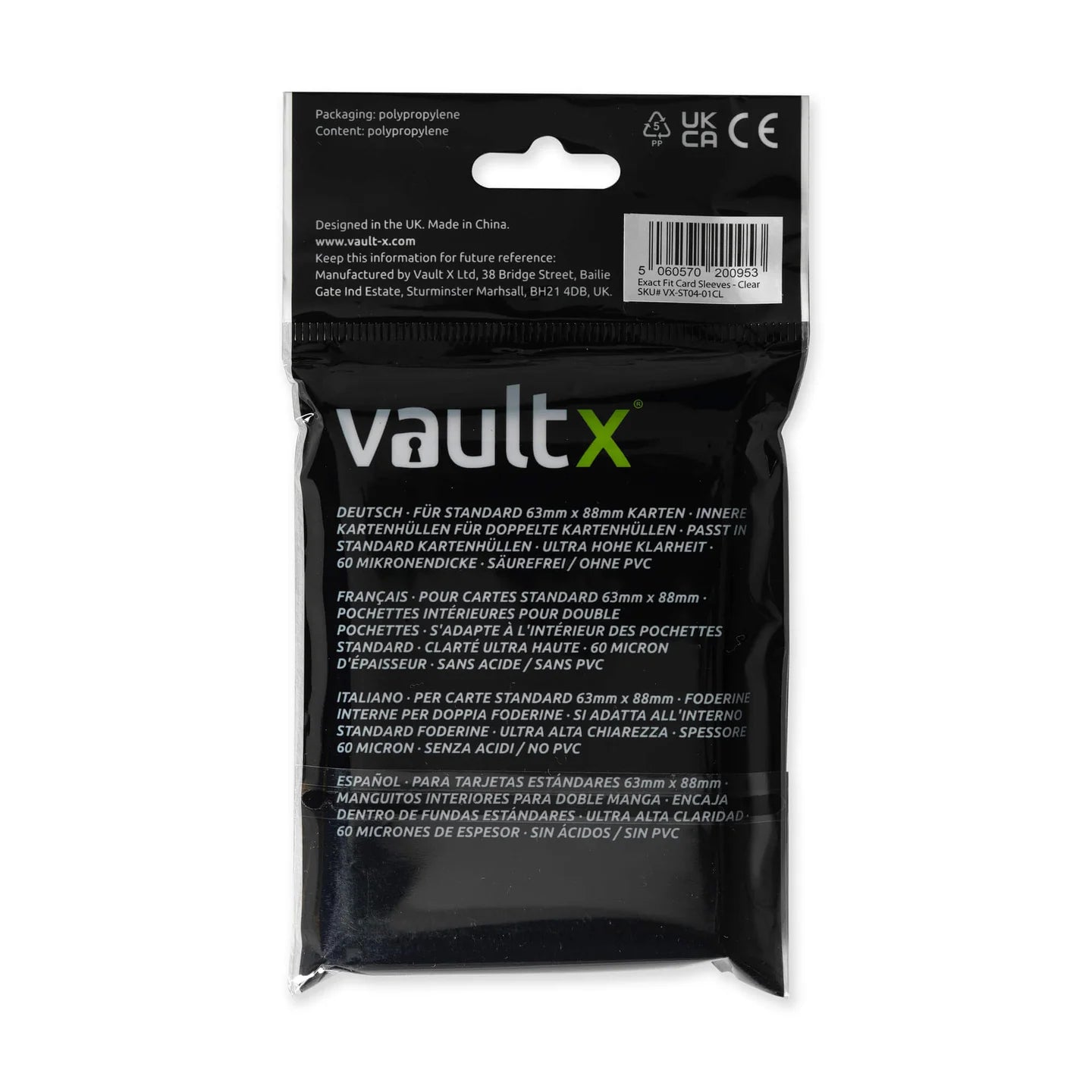 VaultX Exact Fit Card Sleeves – Fundas Inner Premium para TCG - 100 fundas