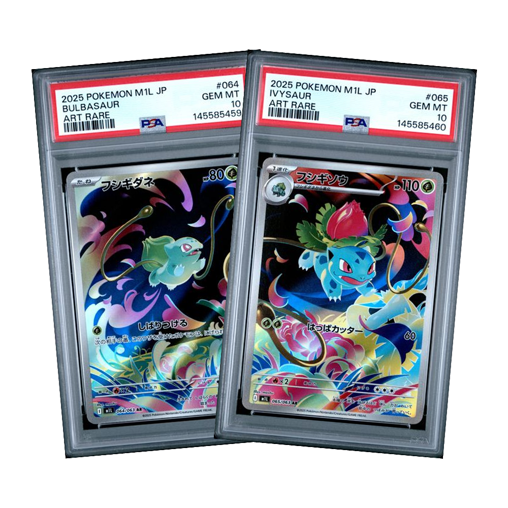 [ SECUENCIAL ] Bulbasaur #064 + Ivysaur #065 AR M1L Mega Brave PSA 10 - Japonés