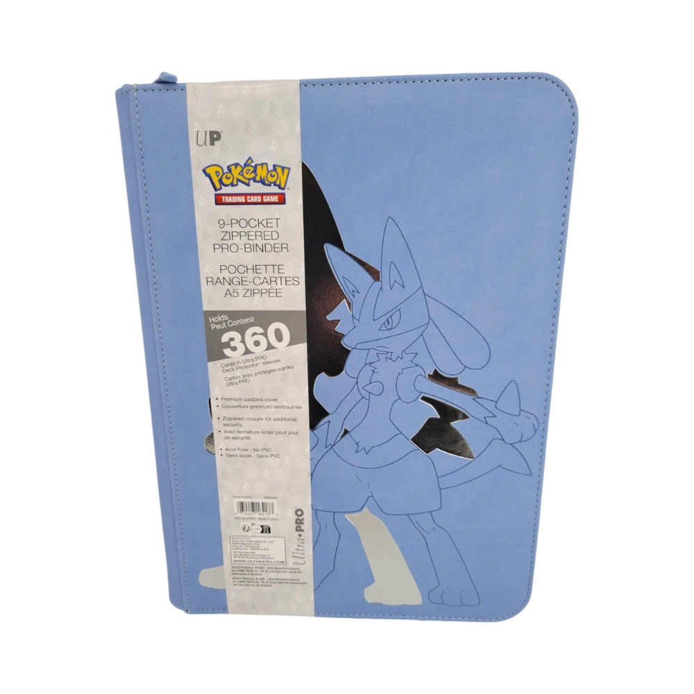 Álbum Ultra PRO Elite Series Lucario 9-Pocket Zippered PRO con diseño de Lucario en color azul
