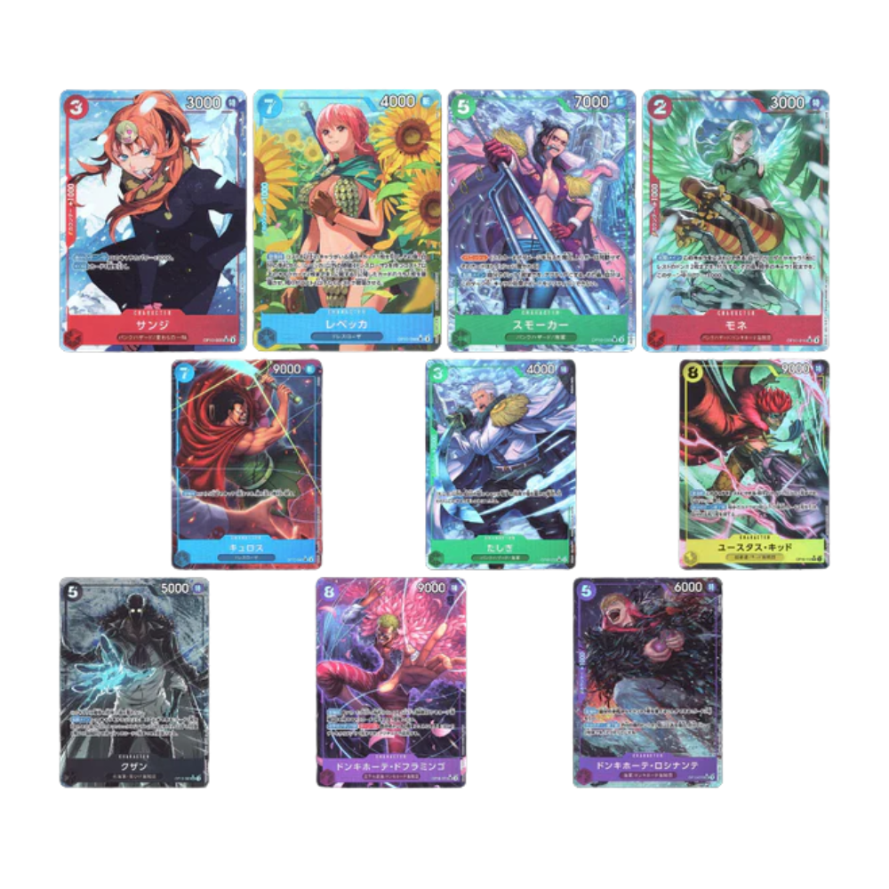 Caja One Piece OP10 Royal Blood Return to DressRosa en Japonés con 10 cartas coleccionables de Metamorph Center