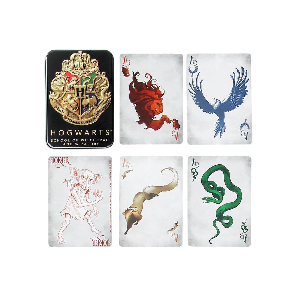 Baraja de Cartas Hogwarts en Lata Negra - Harry Potter