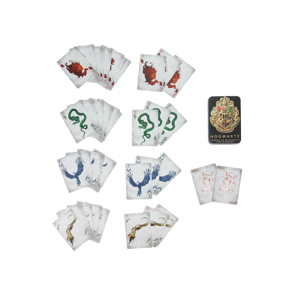 Baraja de Cartas Hogwarts en Lata Negra - Harry Potter