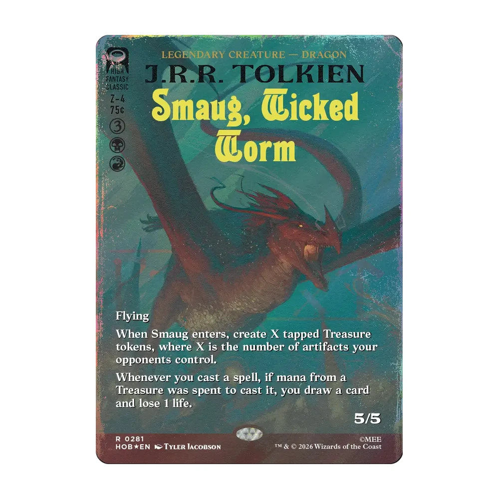 Smaug, Wicked Worm HOB 281 surge foil · El Hobbit Magic inglés