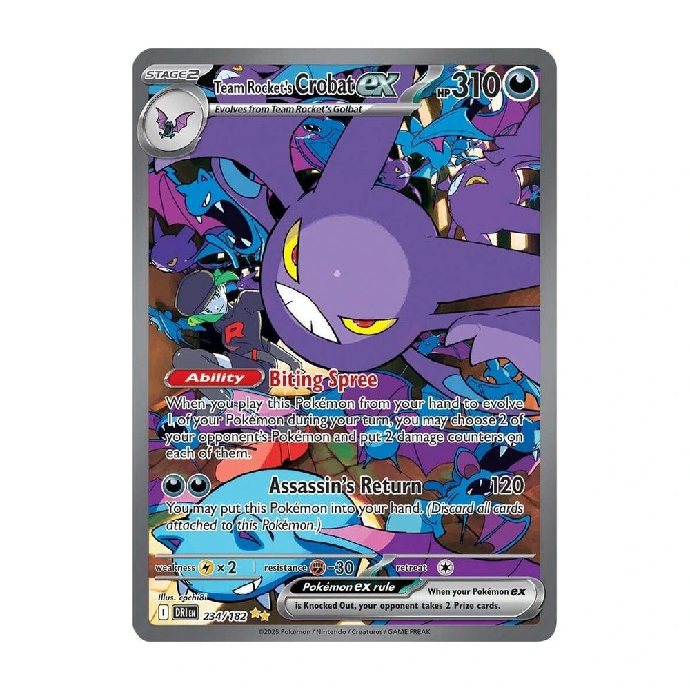 Team Rocket's Crobat ex 234/182 Special Illustration Rare de Destined Rivals en inglés