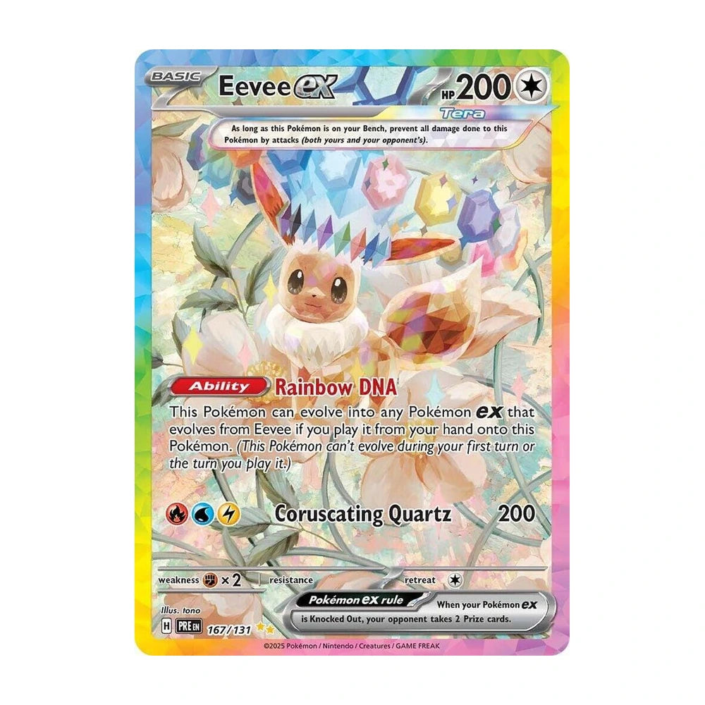 Eevee ex 167/131 Special Illustration Rare de Prismatic Evolutions en inglés