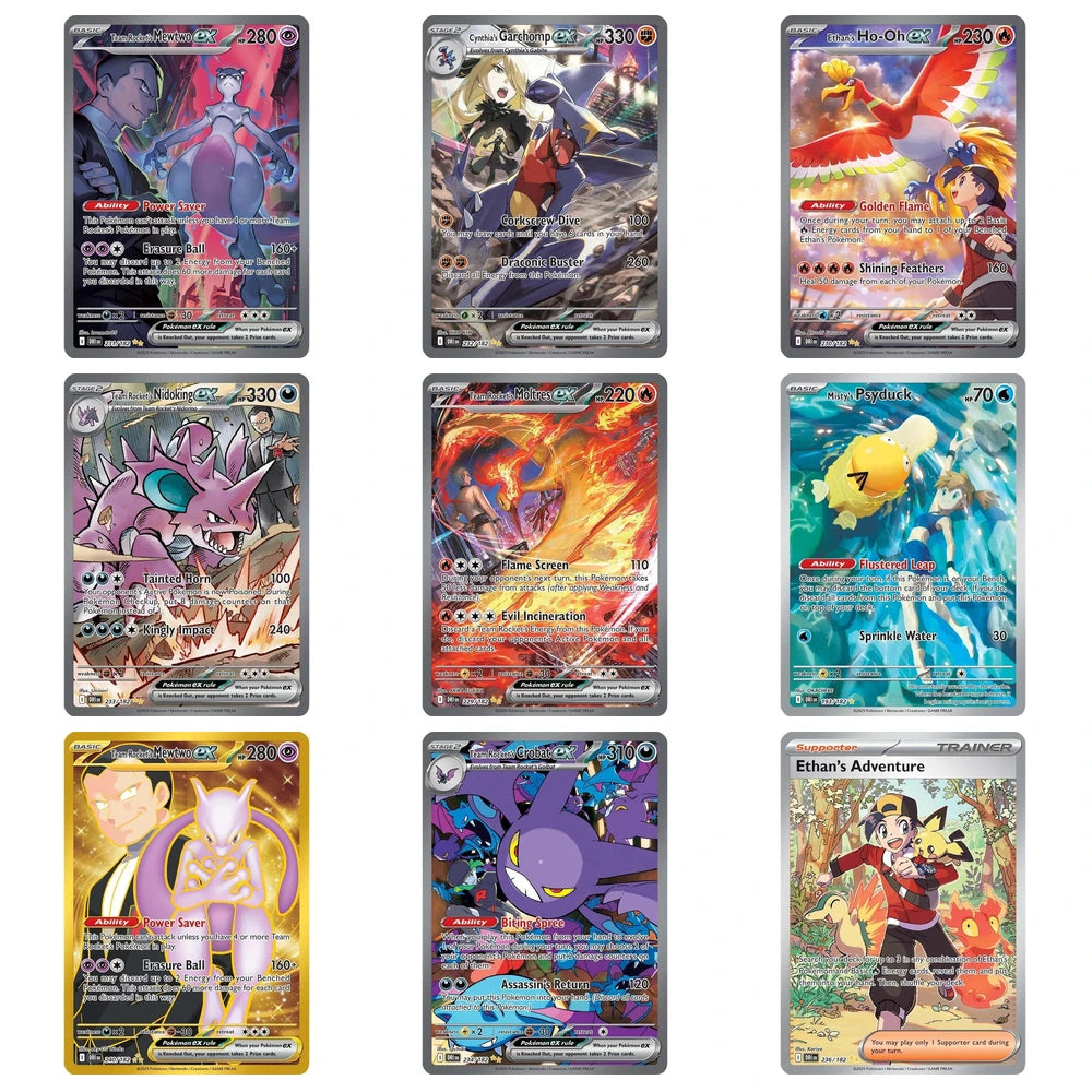Las 9 cartas más cotizadas de Destined Rivals, con Team Rocket's Mewtwo ex al frente