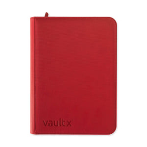 VaultX EXO-TEC® Zip Binder 9 Pockets Fire Red — Álbum Premium 360 Cartas con Cremallera