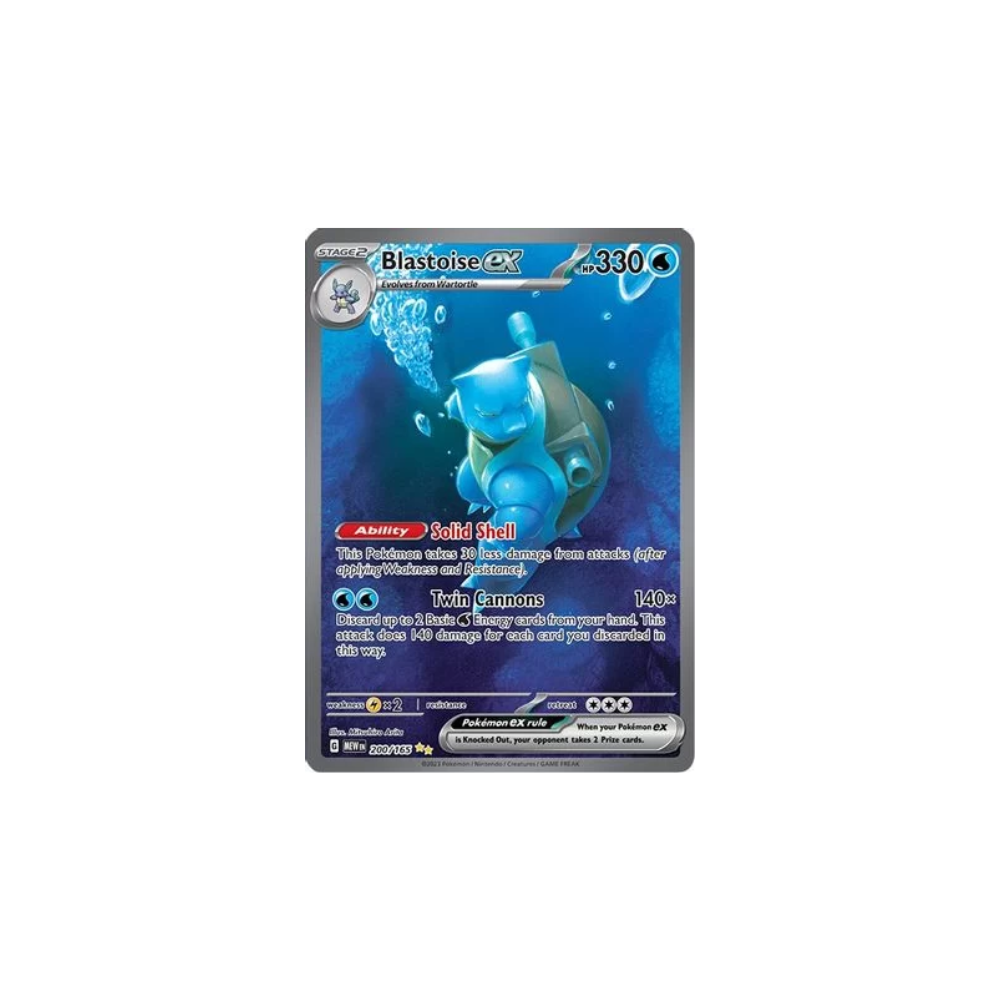 Carta Pokémon Blastoise EX parte del Booster Bundle Pokémon 151 en Inglés de Metamorph Center