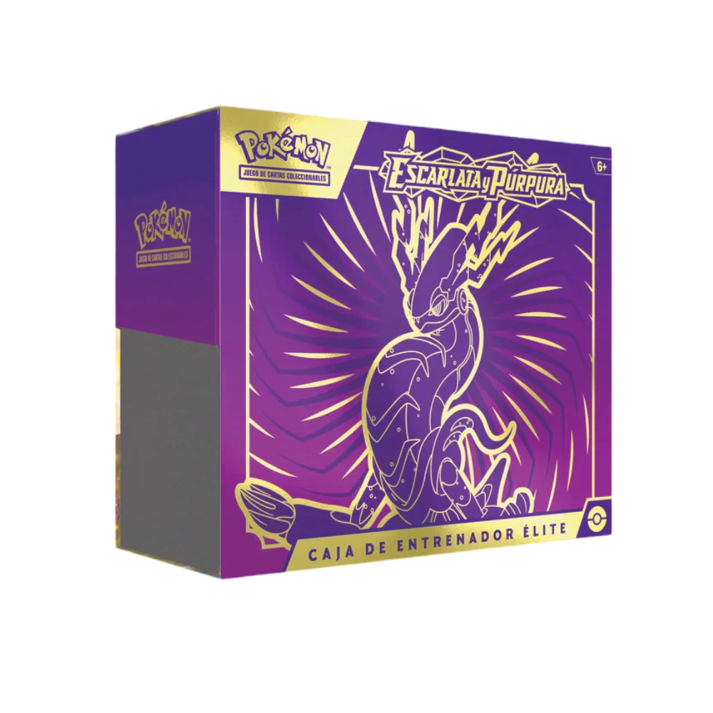 Caja Entrenador de Élite Escarlata y Púrpura SV1 Miraidon en Español con diseño vibrante y atractivo