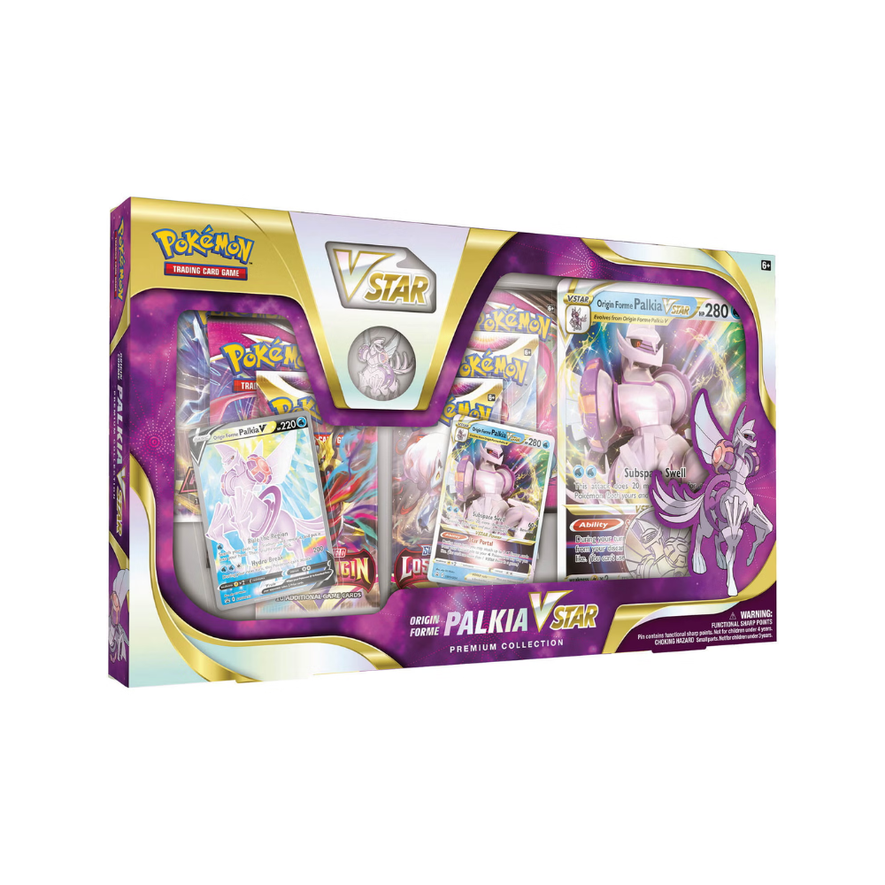 Caja de sobres Pokémon TCG Colección Premium VSTAR Dialga / Palkia con cartas y accesorios coleccionables