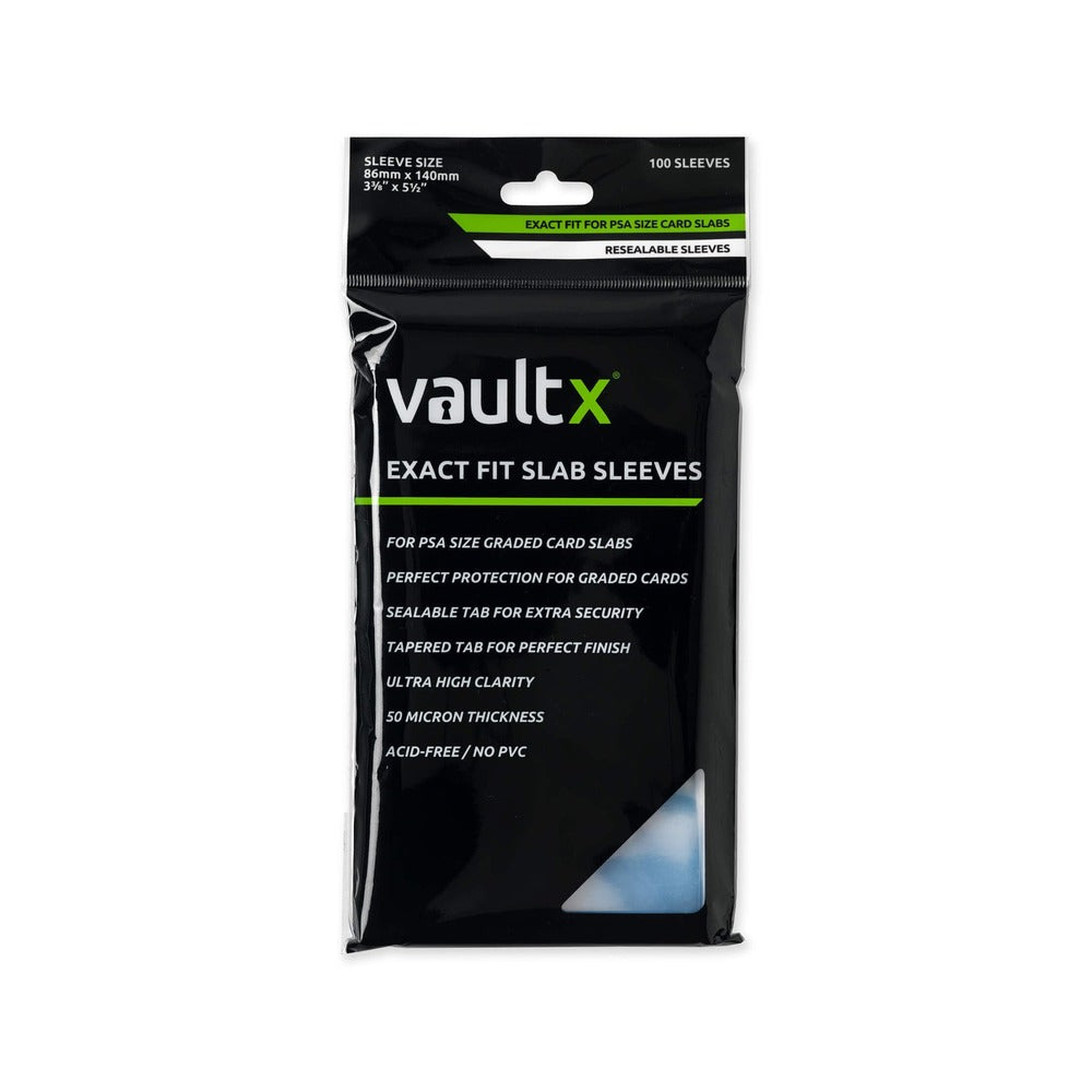 VaultX Exact Fit Slab Sleeves PSA – Fundas Premium para Slabs Gradeados - 100 fundas