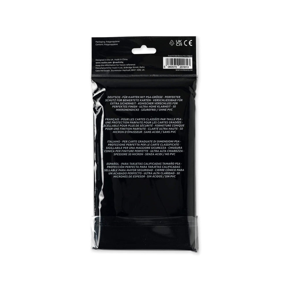 VaultX Exact Fit Slab Sleeves PSA – Fundas Premium para Slabs Gradeados - 100 fundas