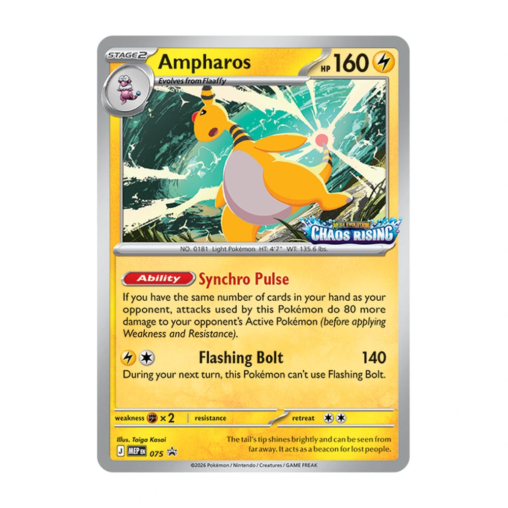 Promo foil Ampharos MEP 075 de la Build & Battle Box de Chaos Rising