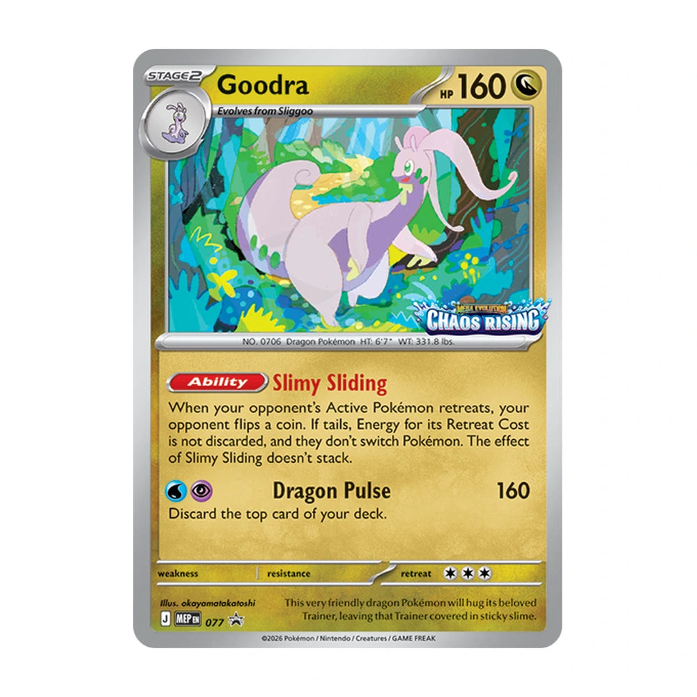 Promo foil Goodra MEP 077 de la Build & Battle Box de Chaos Rising